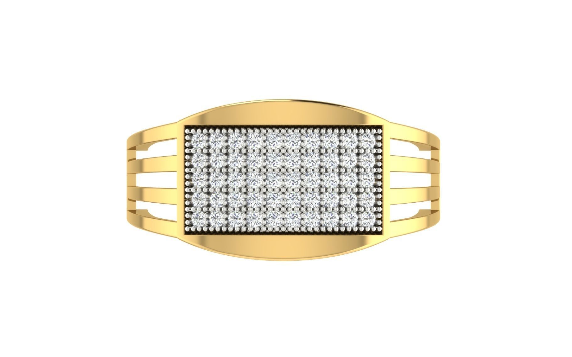 Solitaire Engagement Wedding Men Ring 3D print model_7