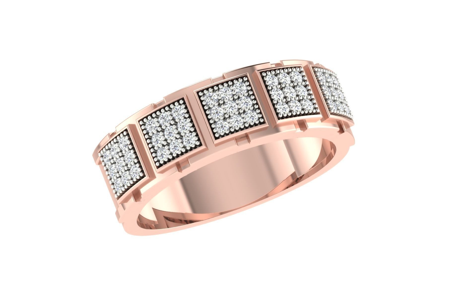 Solitaire Engagement Wedding Men Ring 3D print model_1