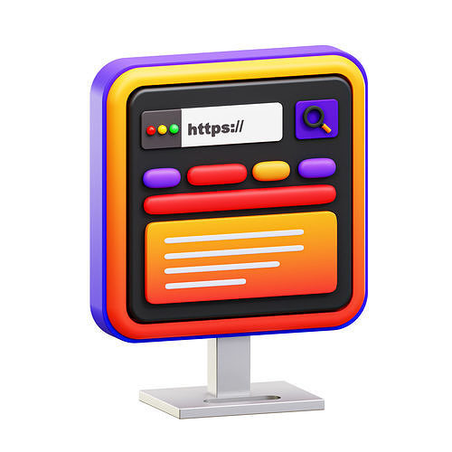 Website Icon Low-poly 3D model