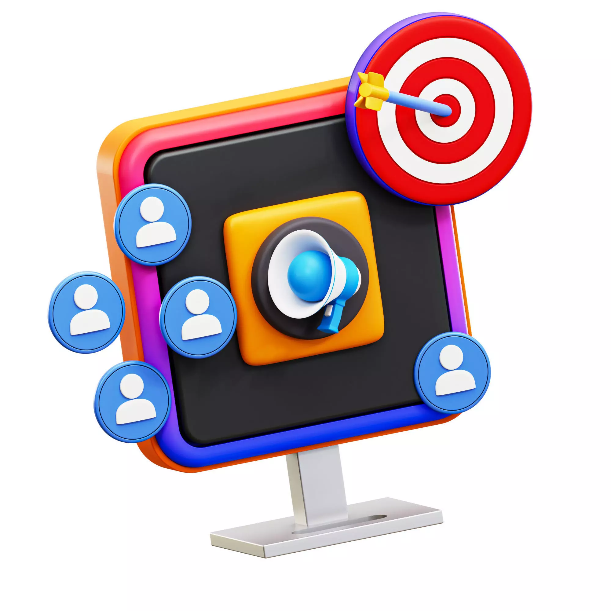 Audience Icon Low-poly 3D model_0