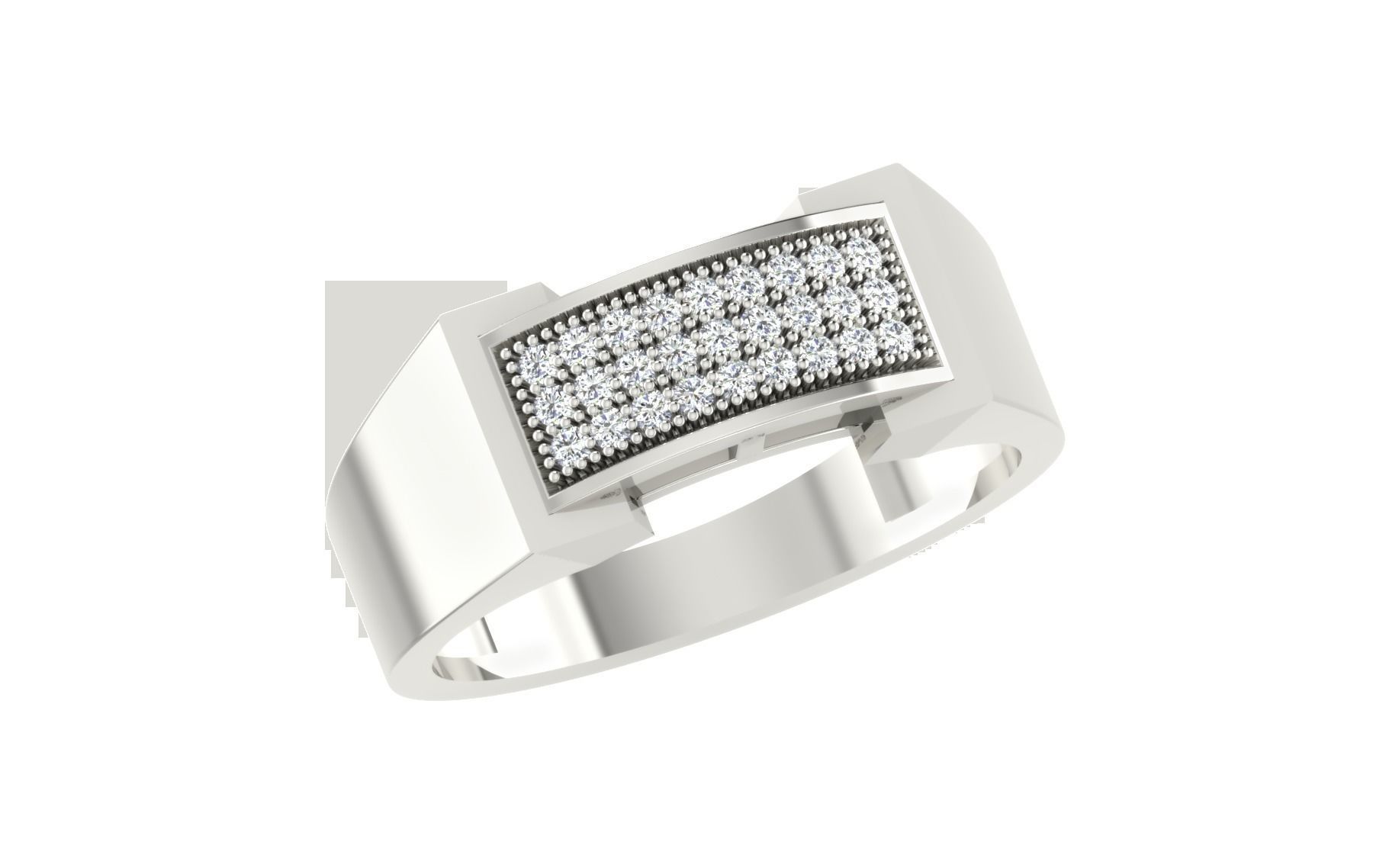 Solitaire Engagement Wedding Men Ring 3D print model_1