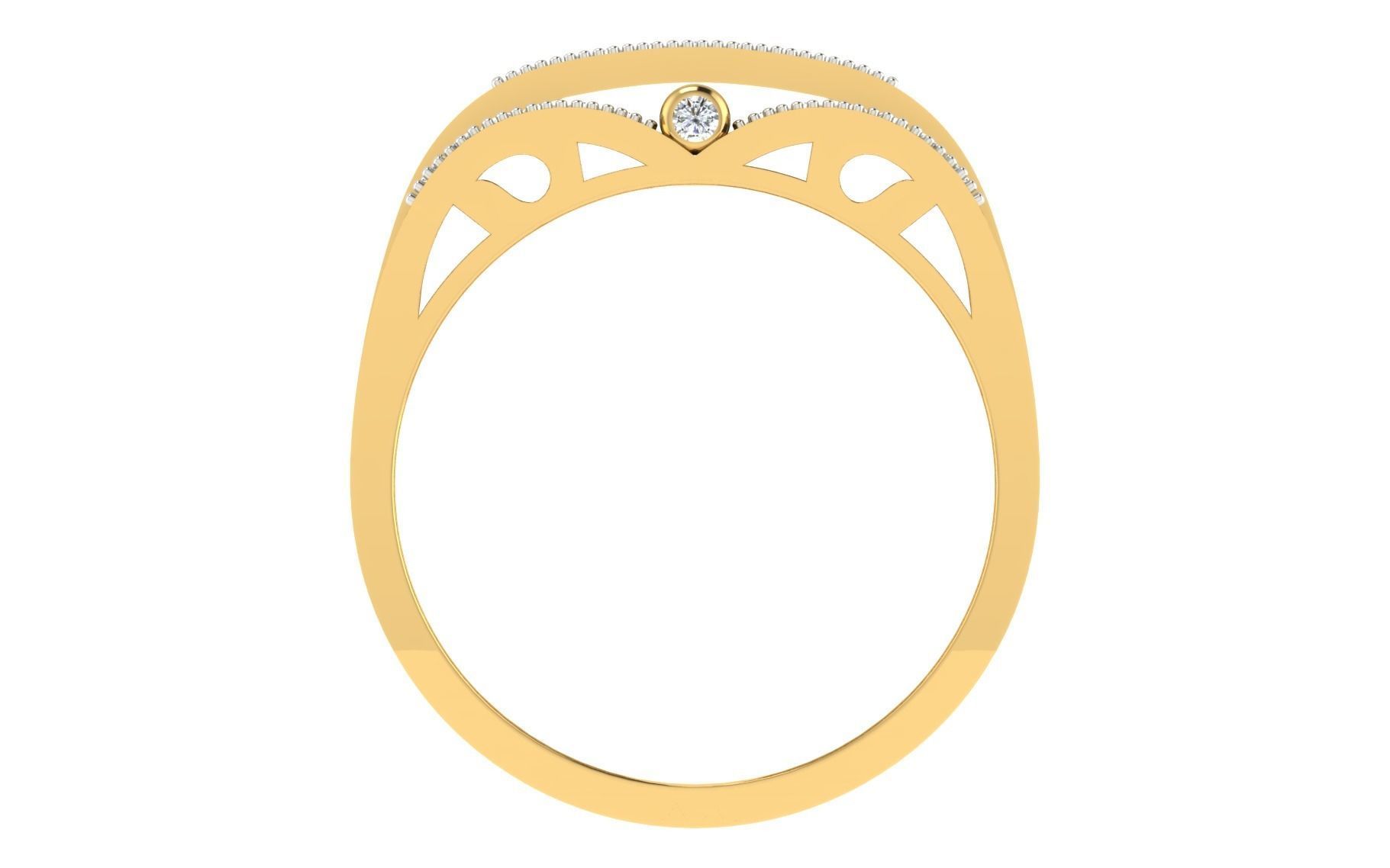 Solitaire Engagement Wedding Men Rings 3D print model_3