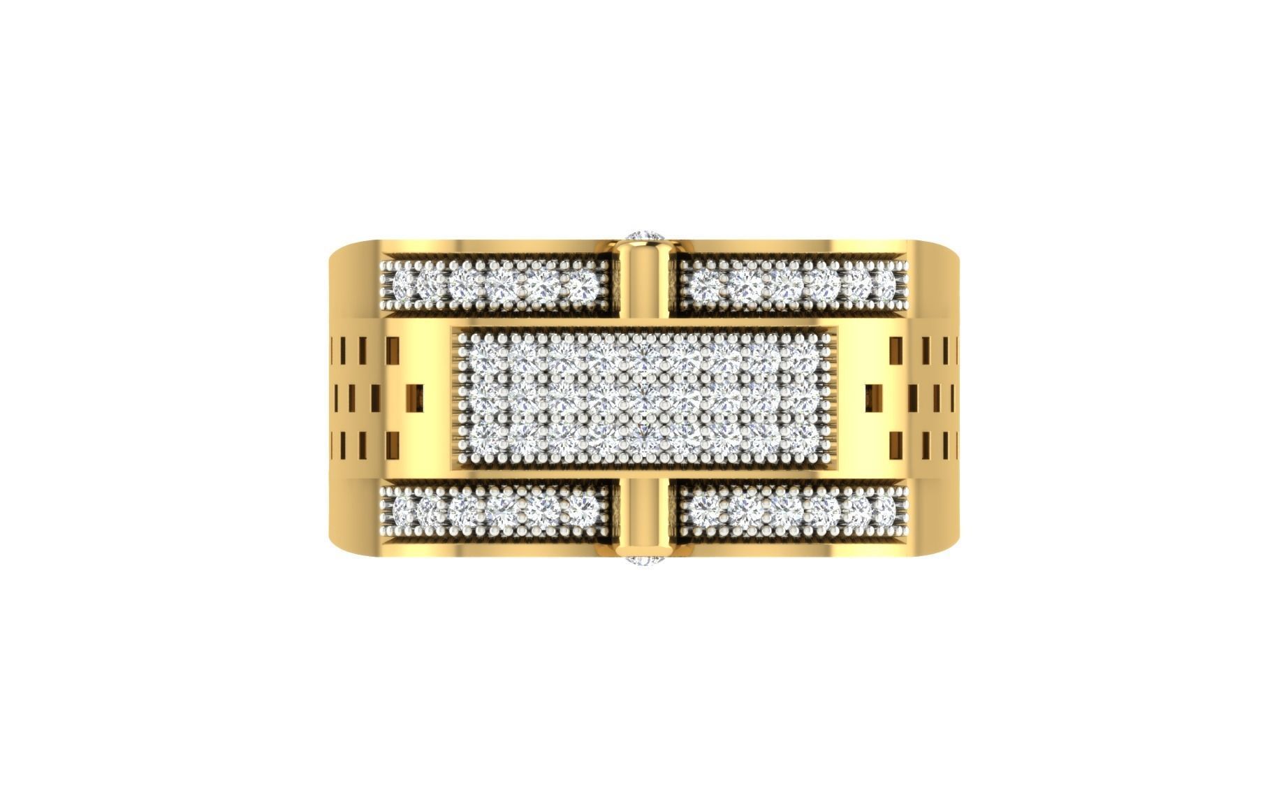 Solitaire Engagement Wedding Men Rings 3D print model_7