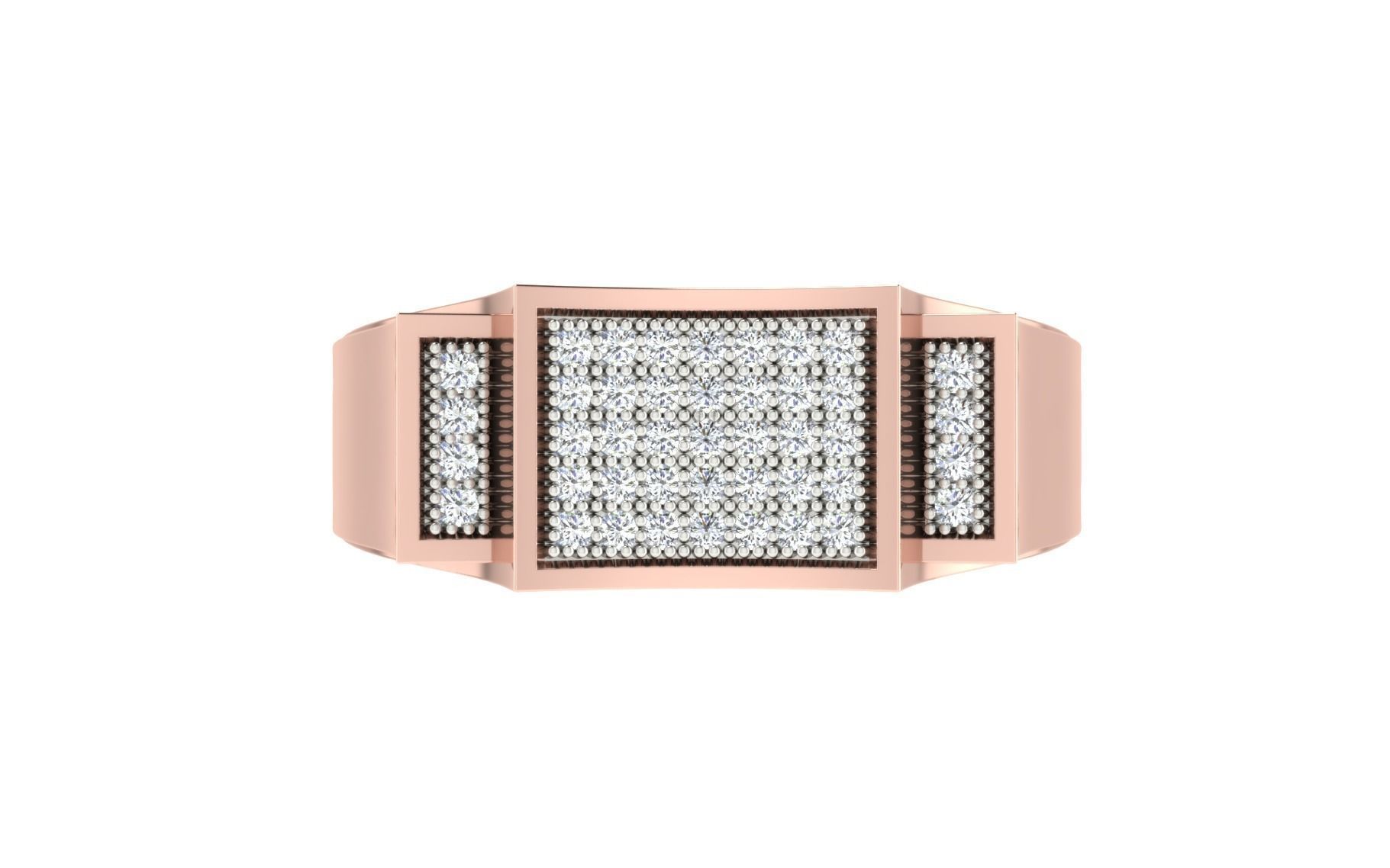 Solitaire Engagement Wedding Men Rings 3D print model_7