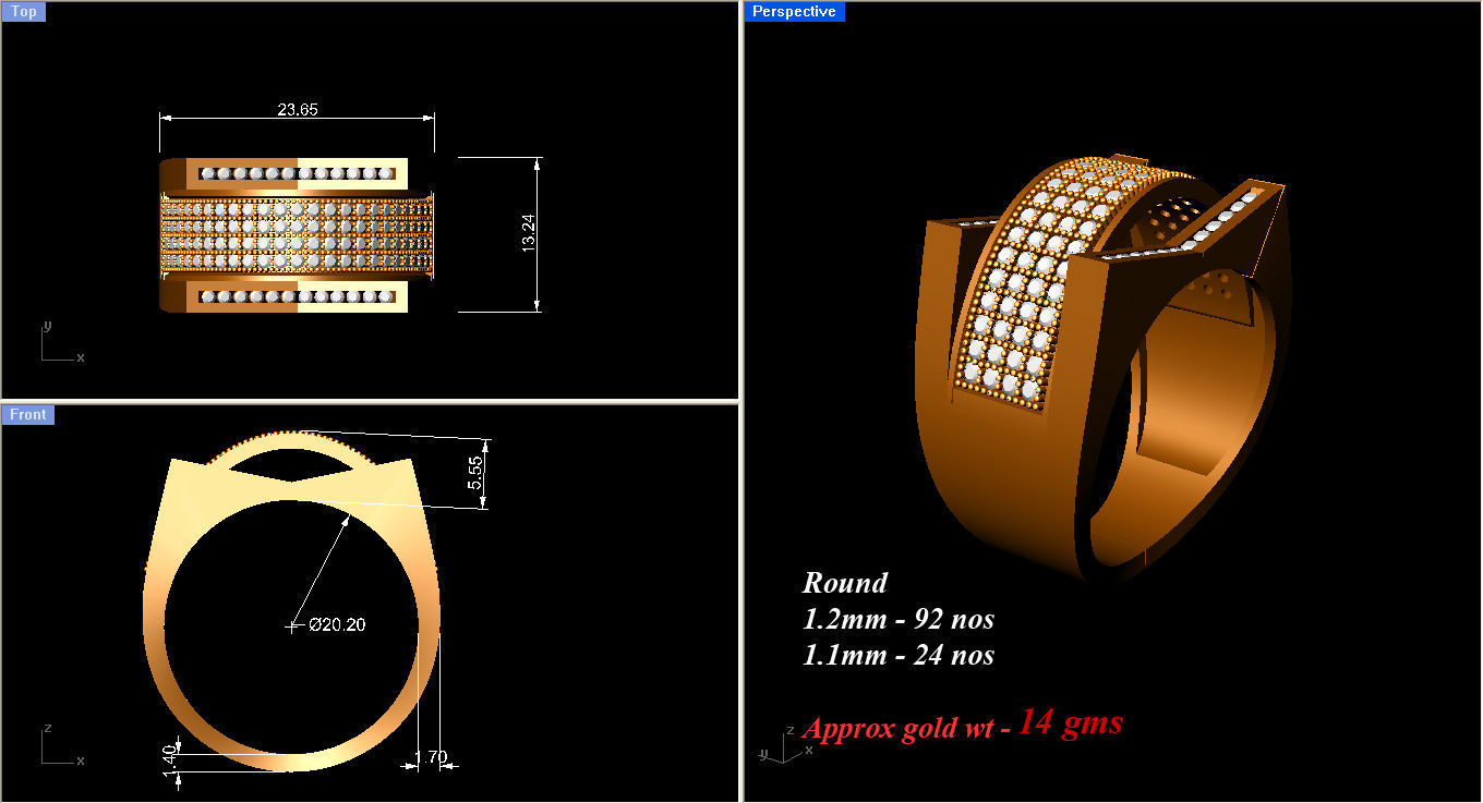 Solitaire Engagement Wedding Men Rings 3D print model_8