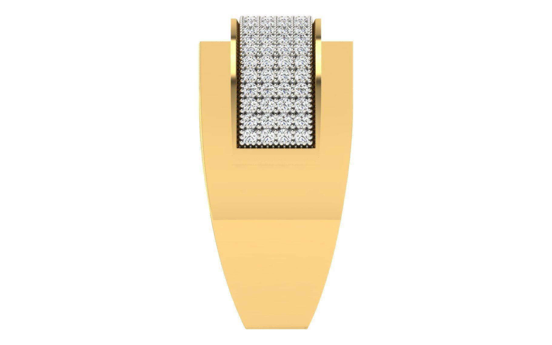 Solitaire Engagement Wedding Men Rings 3D print model_4