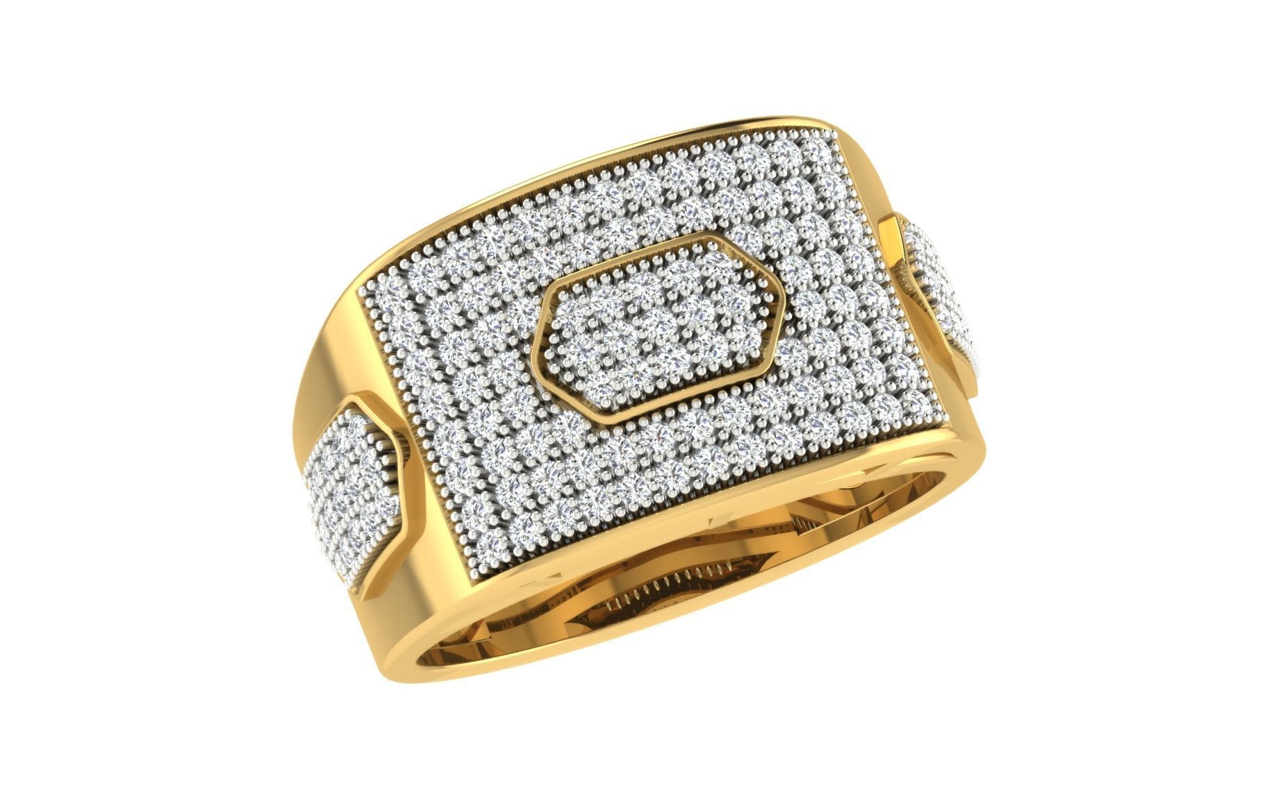 Solitaire Engagement Wedding Men Rings 3D print model_1