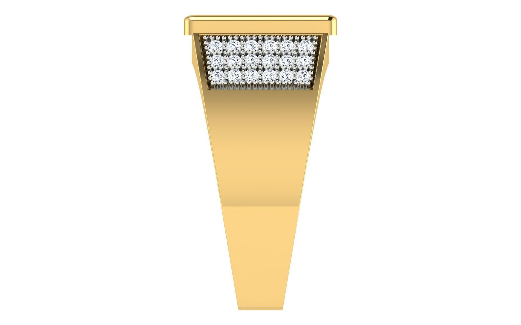 Solitaire Engagement Wedding Men Rings 3D print model_5