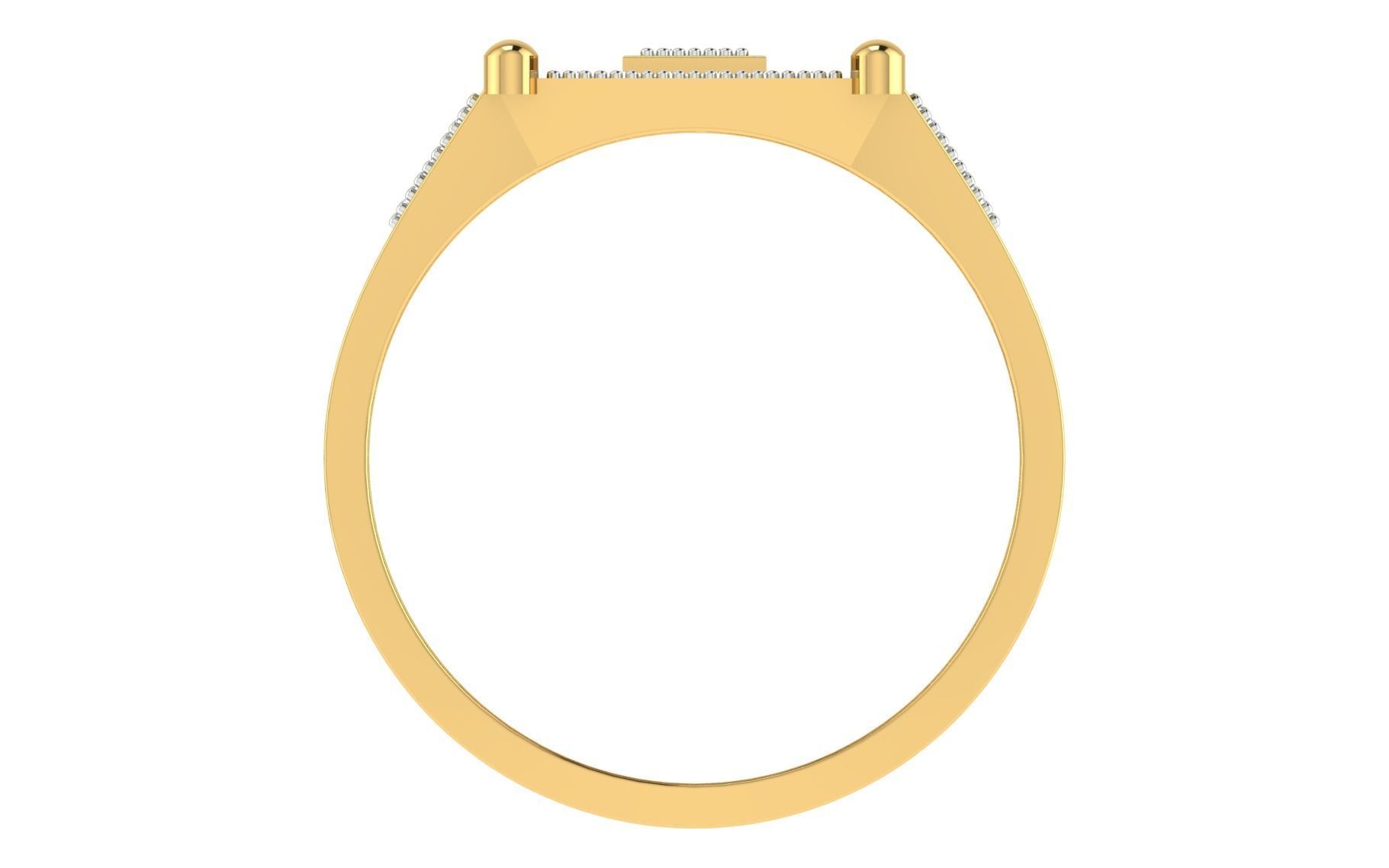 Solitaire Engagement Wedding Men Rings 3D print model_3