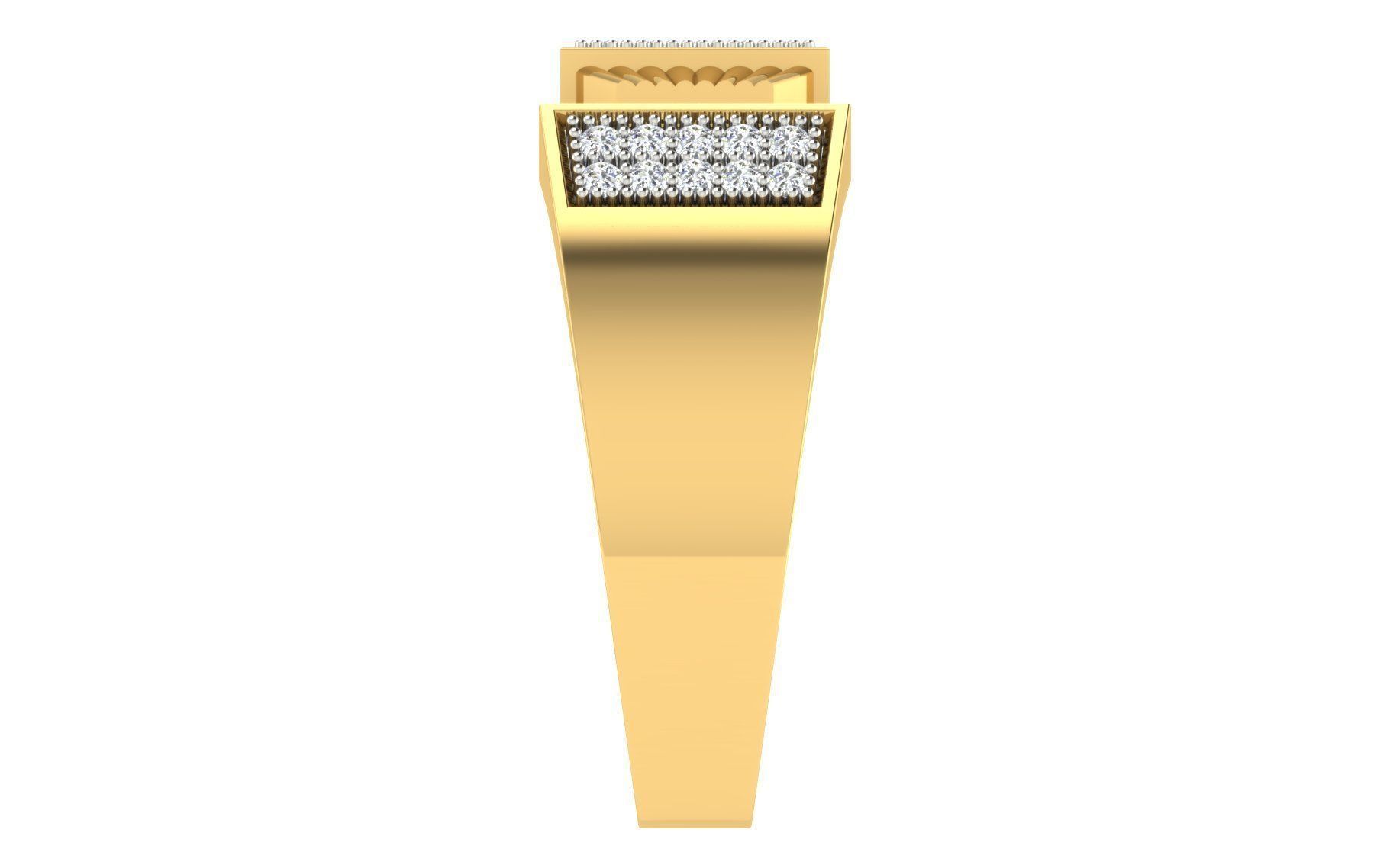 Solitaire Engagement Wedding Men Rings 3D print model_4