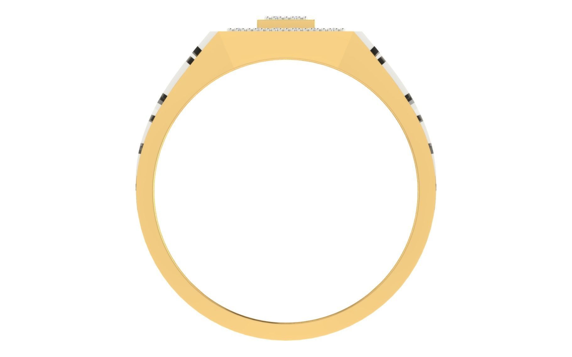 Solitaire Engagement Wedding Men Rings 3D print model_3