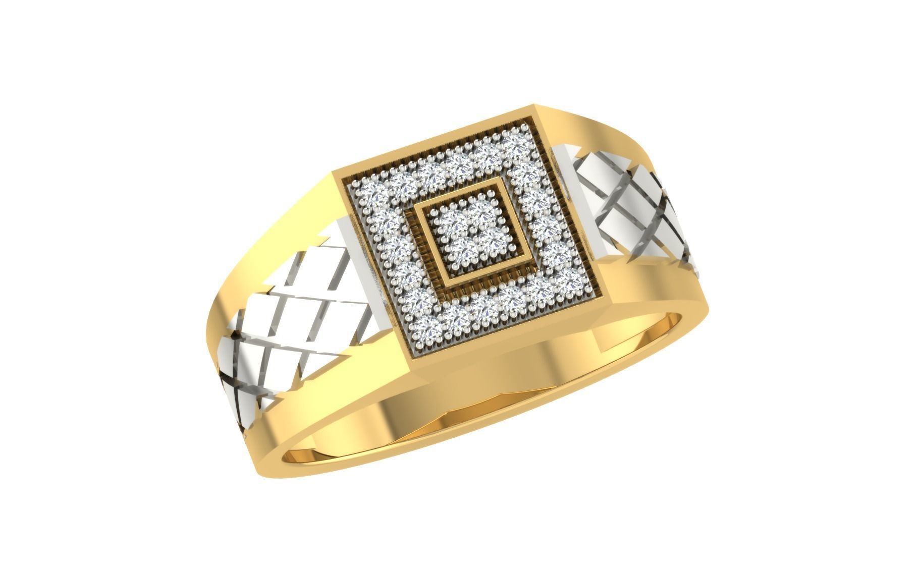 Solitaire Engagement Wedding Men Rings 3D print model_1