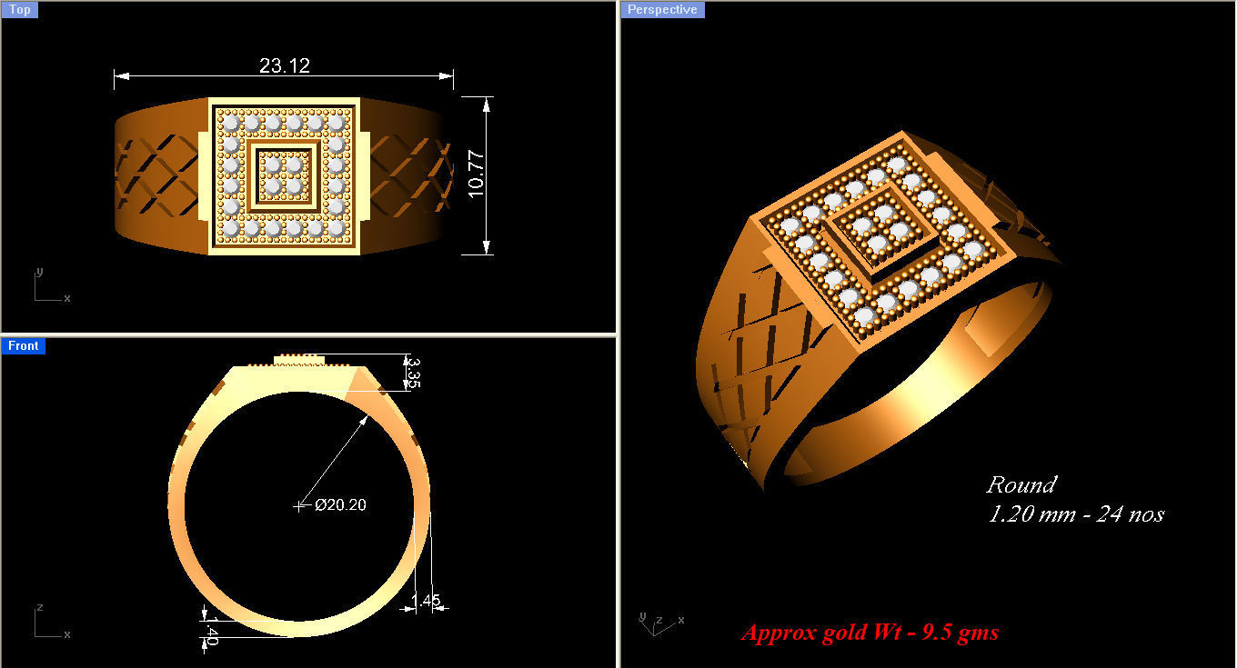 Solitaire Engagement Wedding Men Rings 3D print model_8