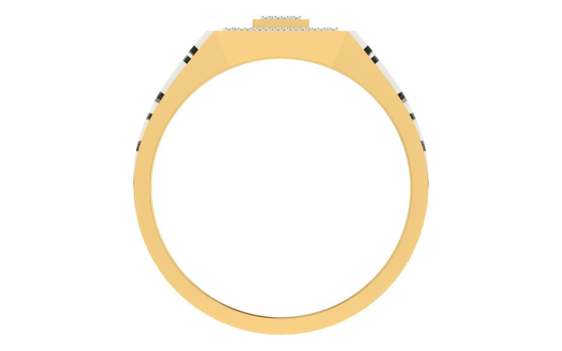 Solitaire Engagement Wedding Men Rings 3D print model_2