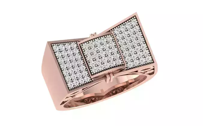 Solitaire Engagement Wedding Men Rings 3D print model