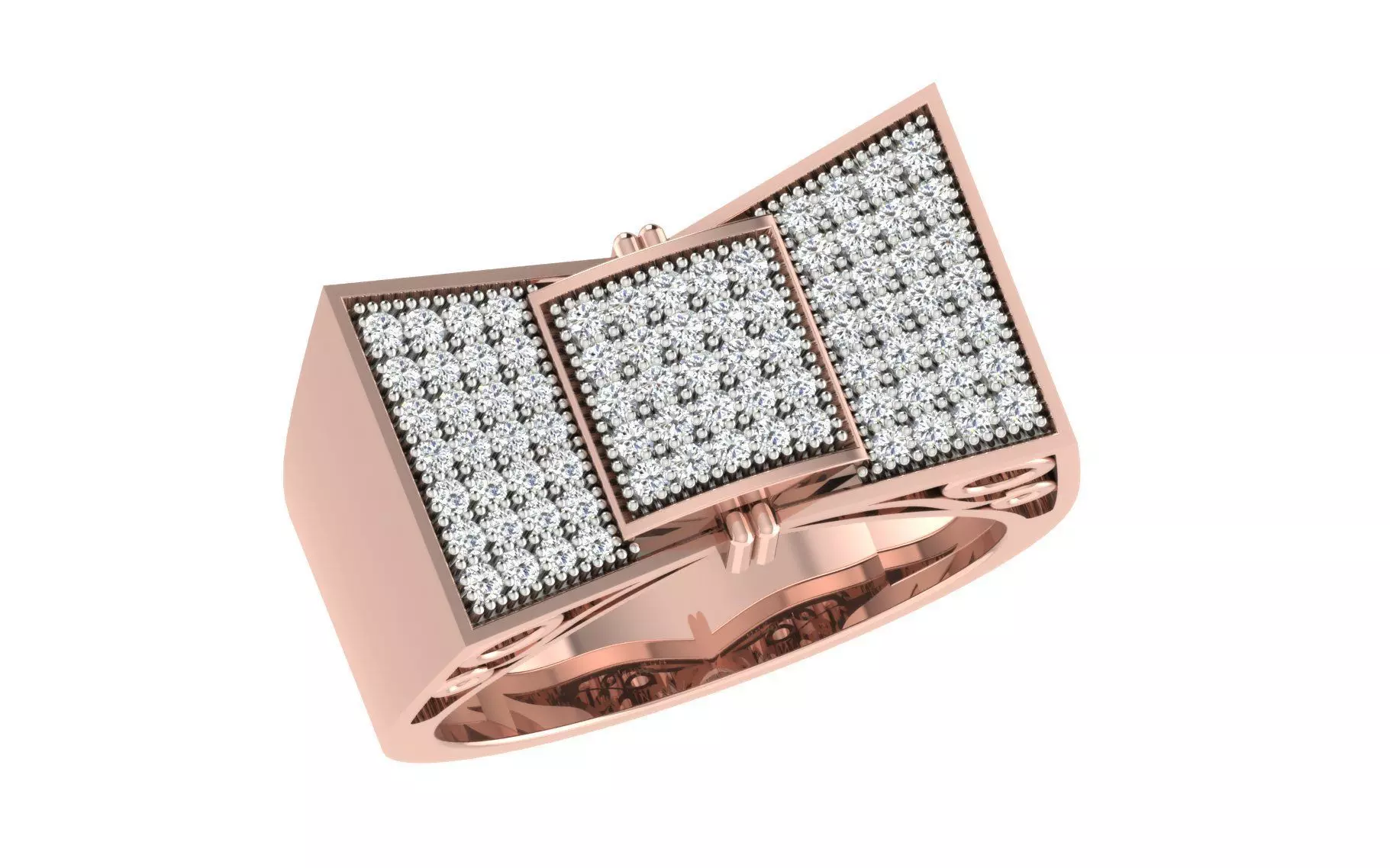 Solitaire Engagement Wedding Men Rings 3D print model_0