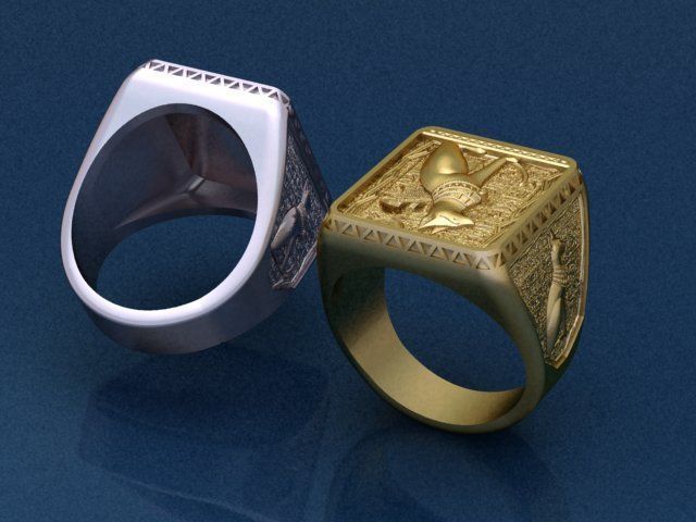 Egyptian Cat ring 3D print model_5