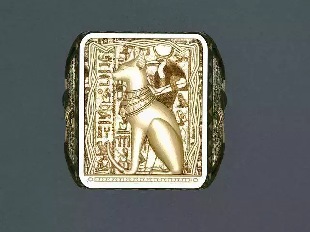 Egyptian Cat ring 3D print model