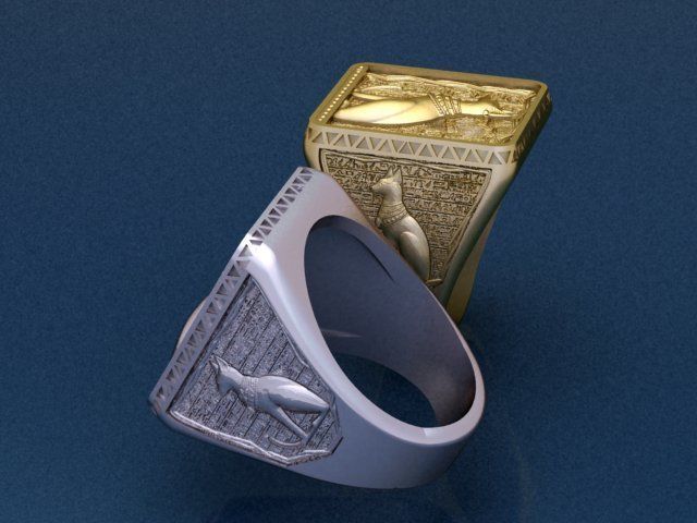 Egyptian Cat ring 3D print model_6