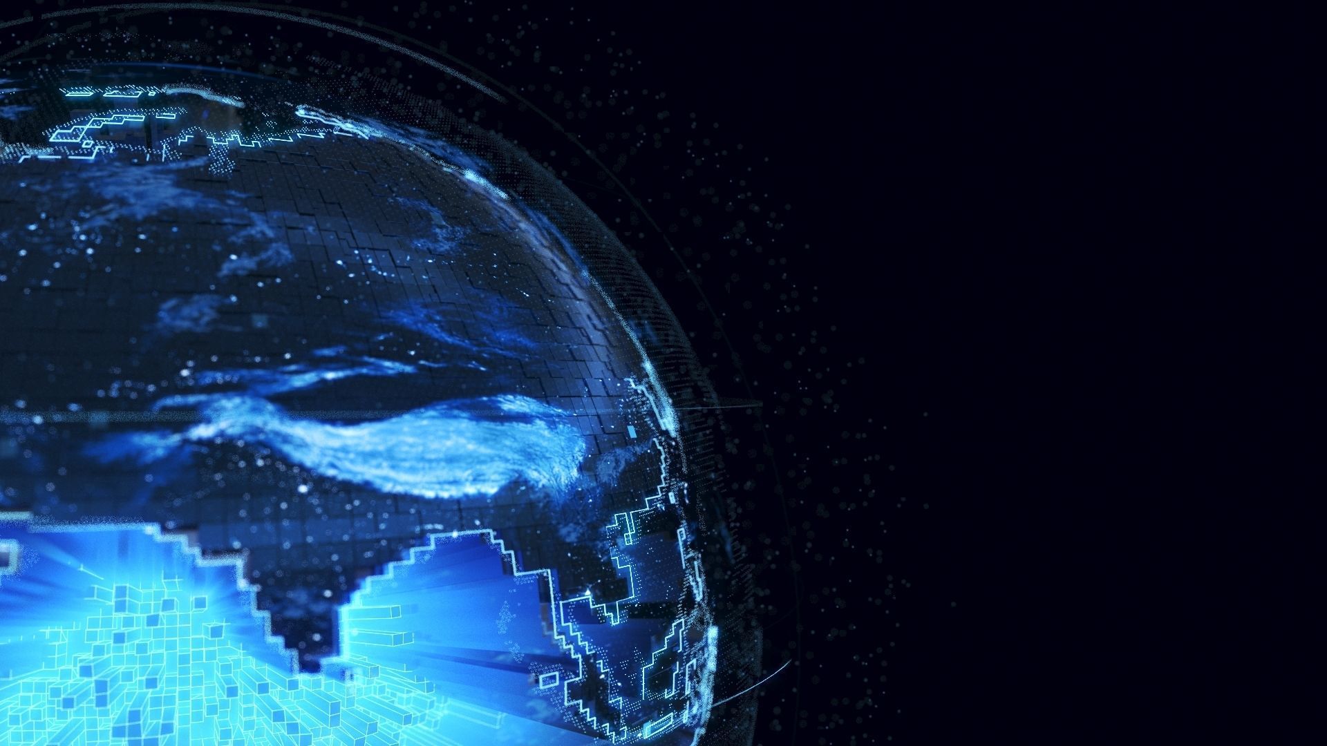 Animated Hologram Planet Earth v6 3D model_9