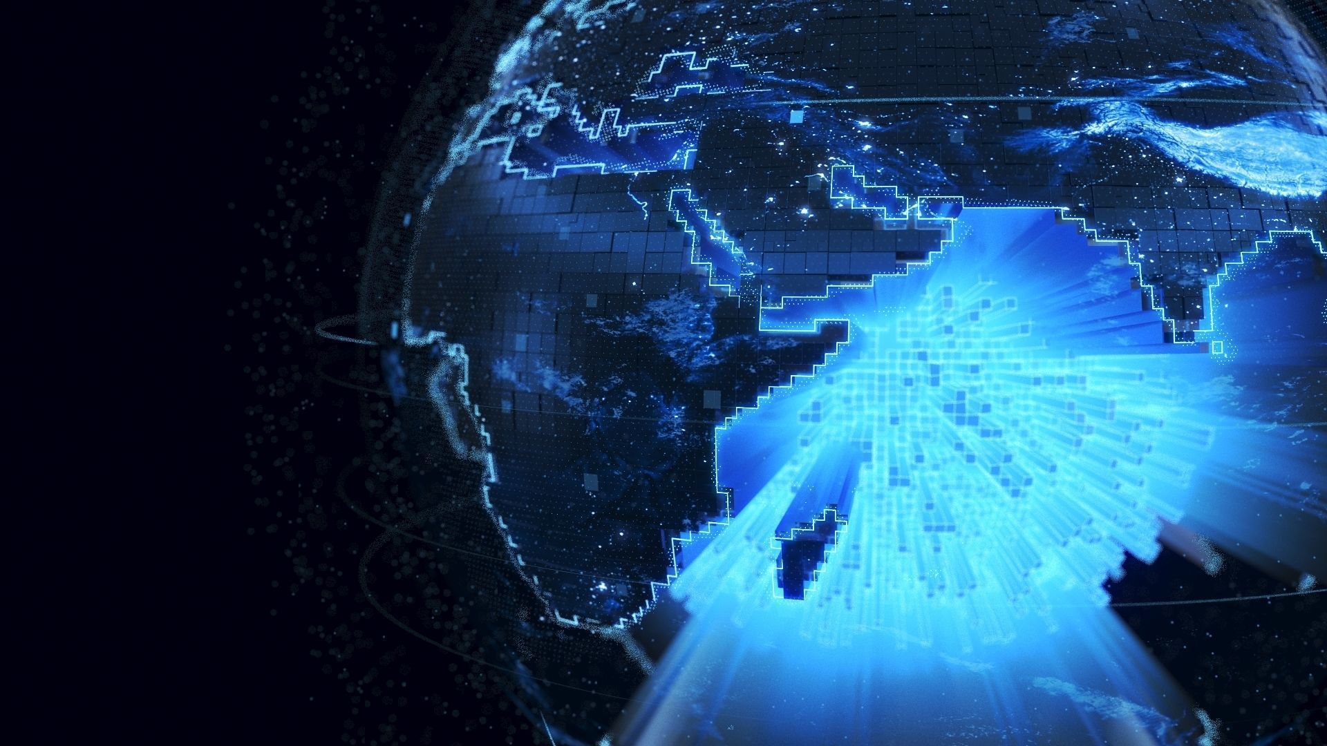 Animated Hologram Planet Earth v6 3D model_8