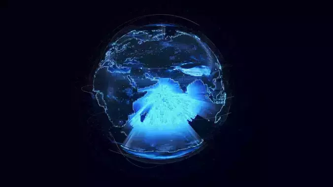 Animated Hologram Planet Earth v6 3D model Animated Hologram Planet Earth v6 3D model