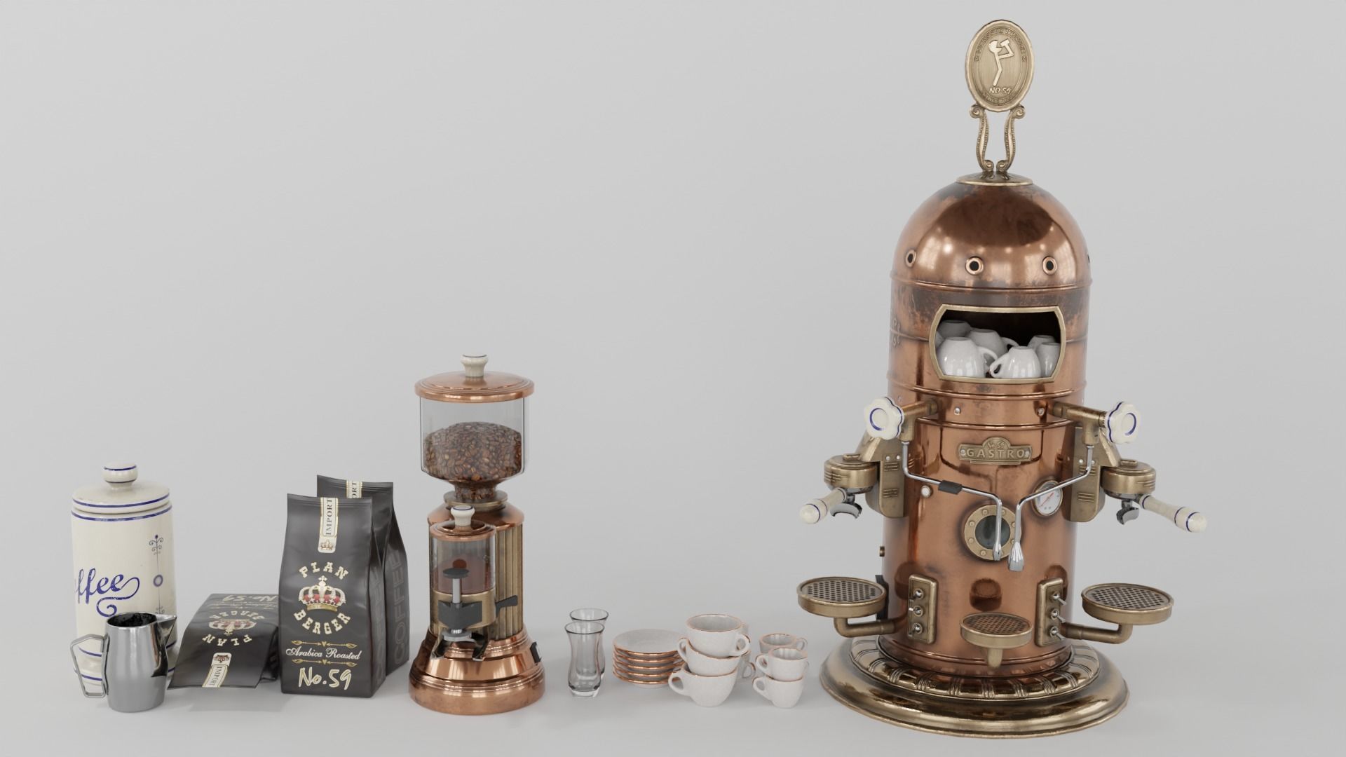 Espresso Machine Classic 3D model_1