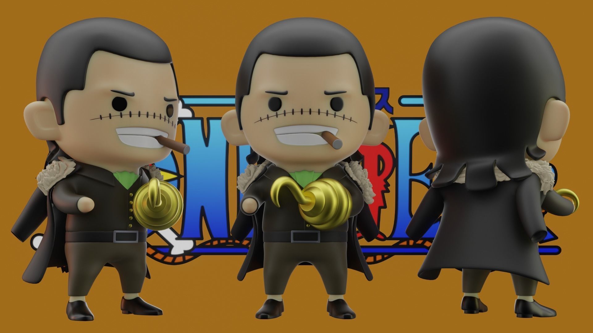 Sir Crocodile Chibi - One Piece 3D print model_1