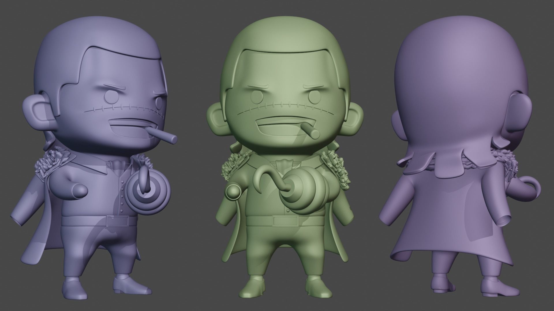 Sir Crocodile Chibi - One Piece 3D print model_6