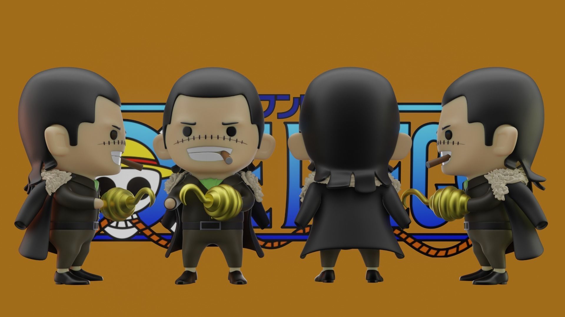 Sir Crocodile Chibi - One Piece 3D print model_2