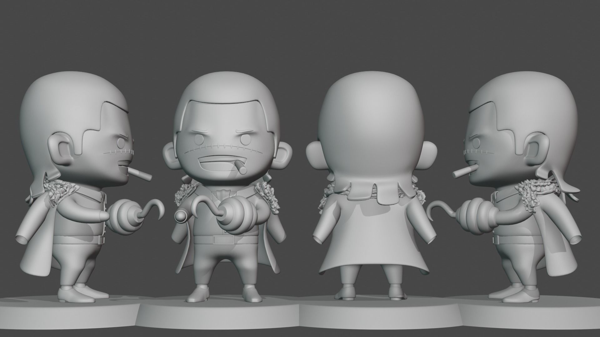 Sir Crocodile Chibi - One Piece 3D print model_9