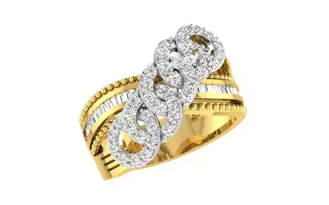 Solitaire Engagement Wedding Women Audi Band Ring  3D print model