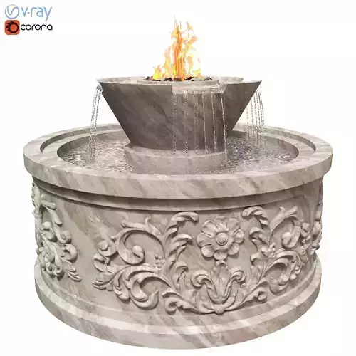 Classic Stone Fountain and Fire pit