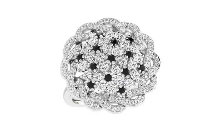 Solitaire Engagement Wedding Women Flower Ring