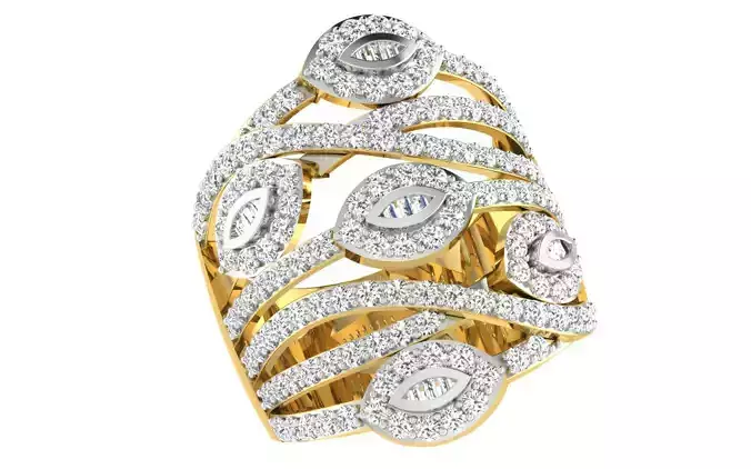 Solitaire  Wedding Women Flower Ring 3dm STL OBJ FBX Details 3D print model