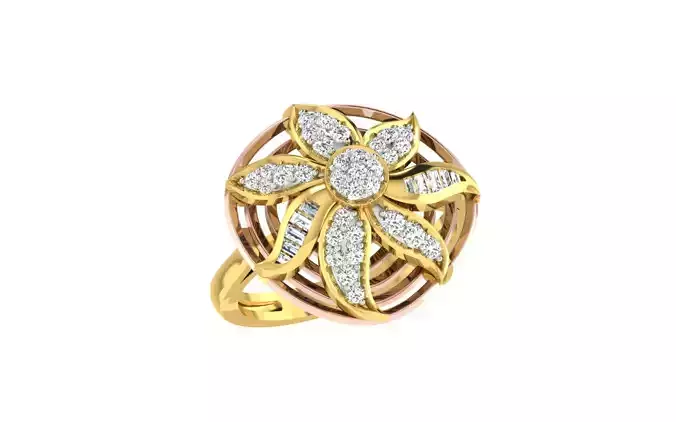 Solitaire Engagement Wedding Women Flower Ring