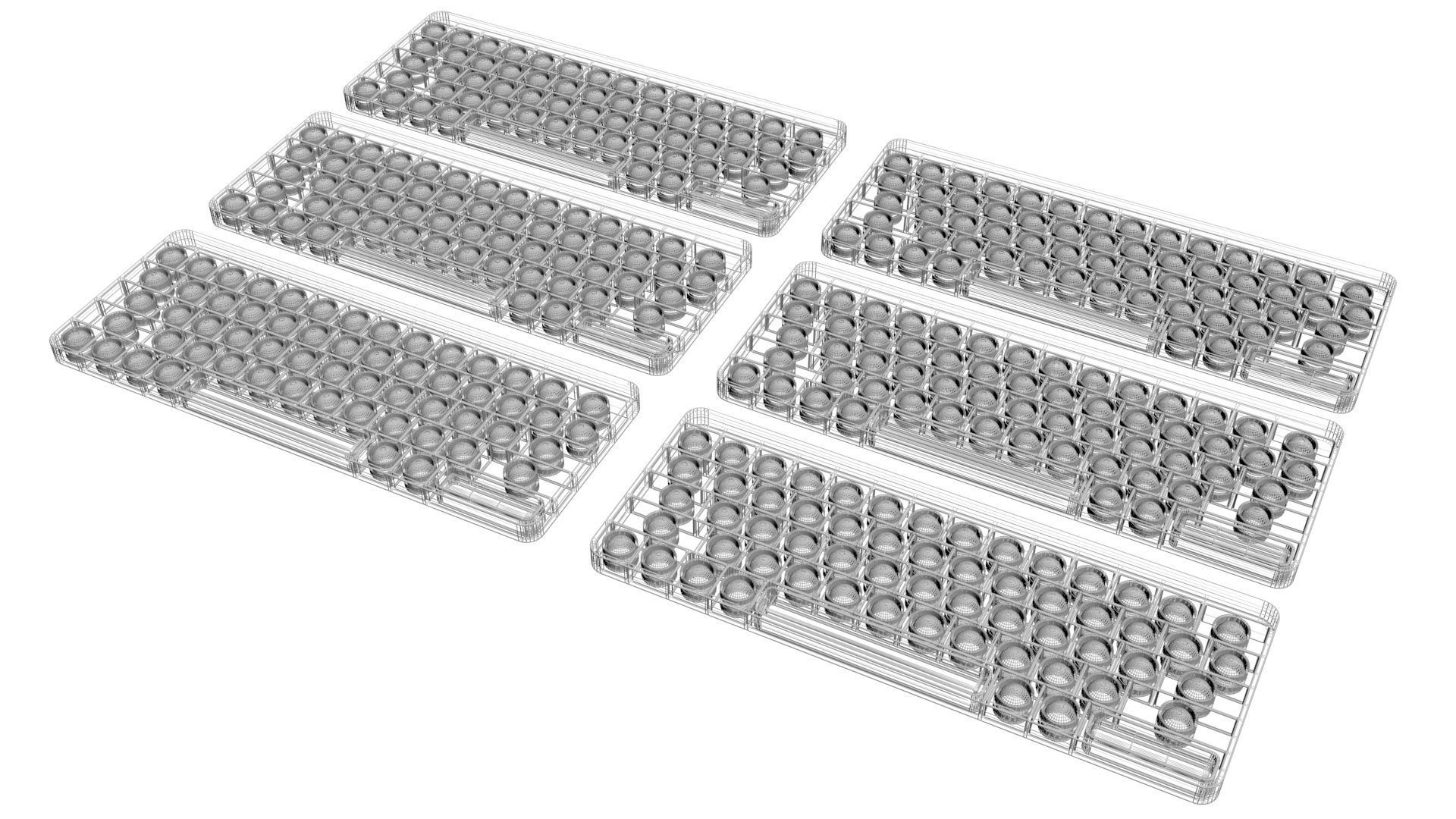 Keyboard Pop It Fidget Toys Set 3D model_17