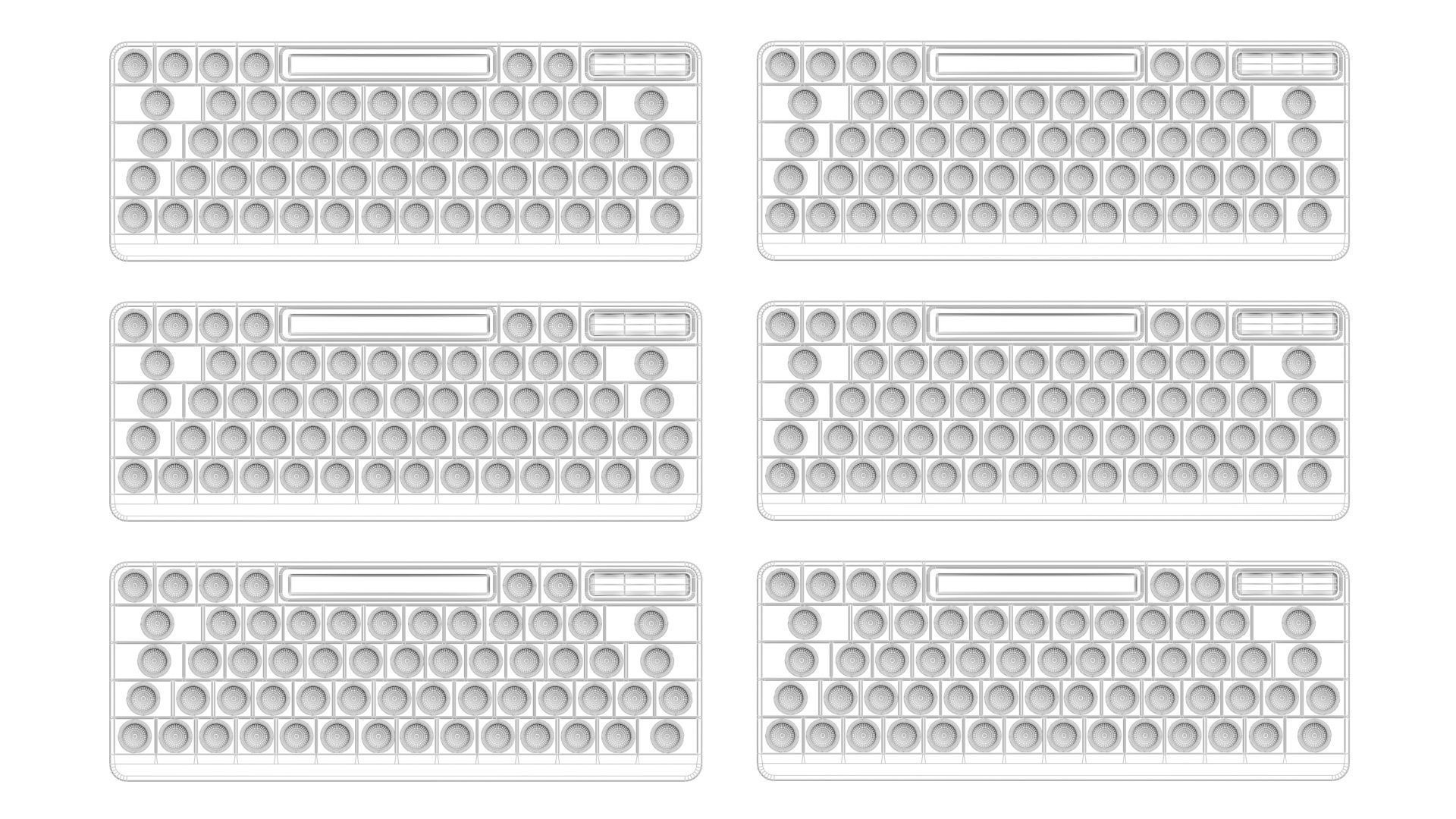 Keyboard Pop It Fidget Toys Set 3D model_27