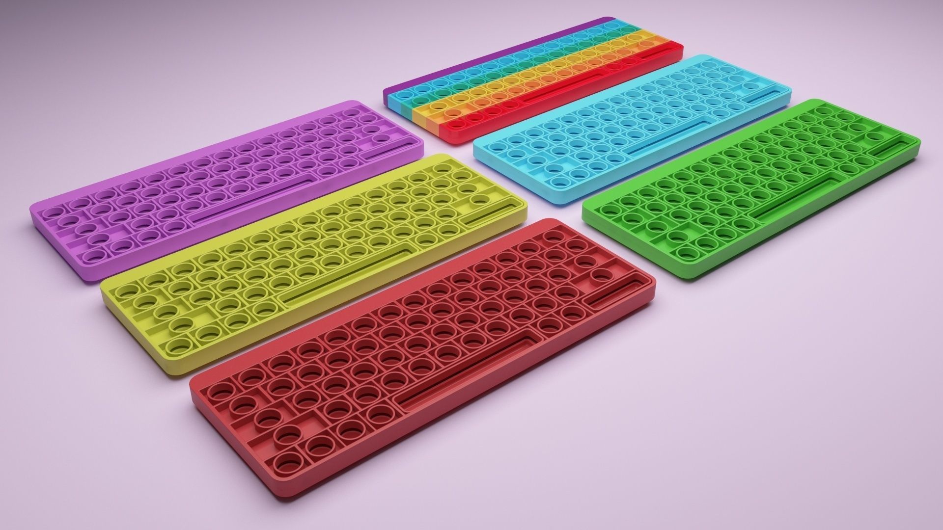 Keyboard Pop It Fidget Toys Set 3D model_29