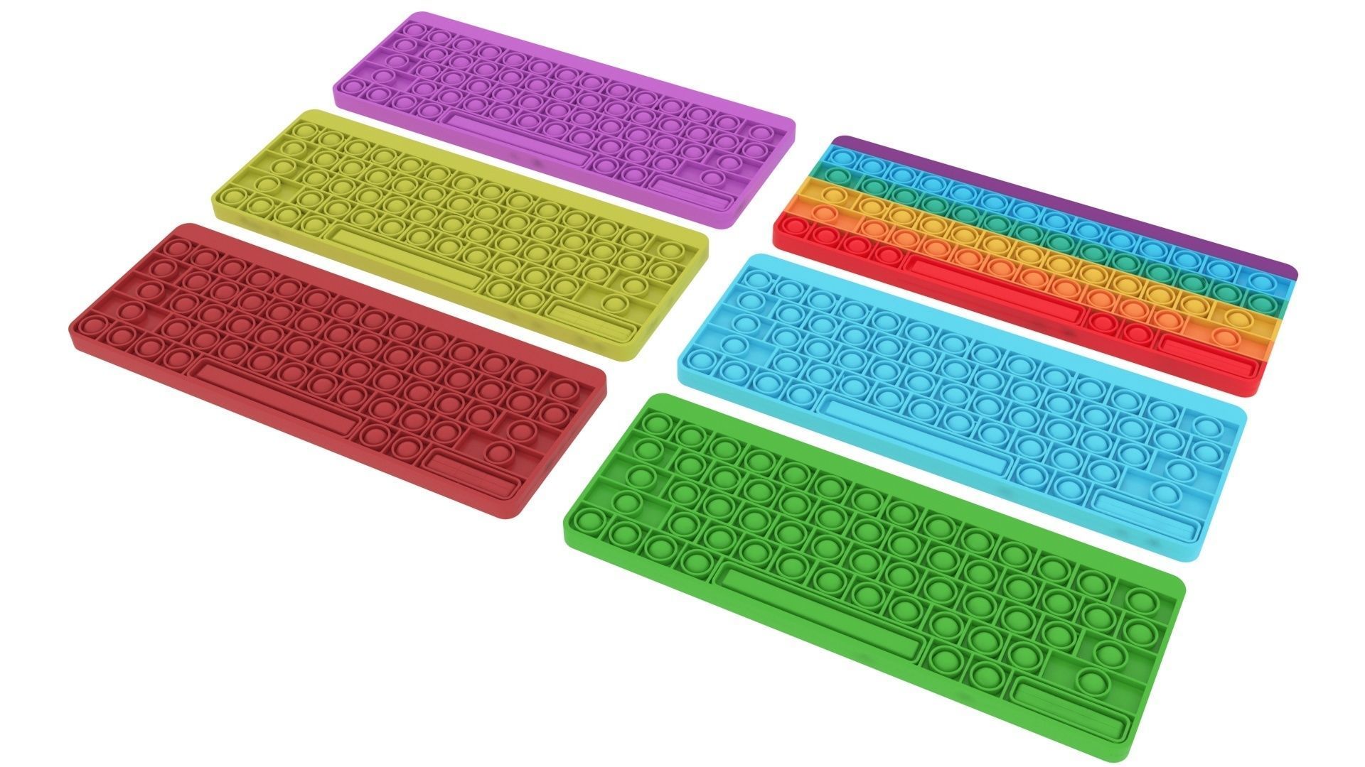 Keyboard Pop It Fidget Toys Set 3D model_1