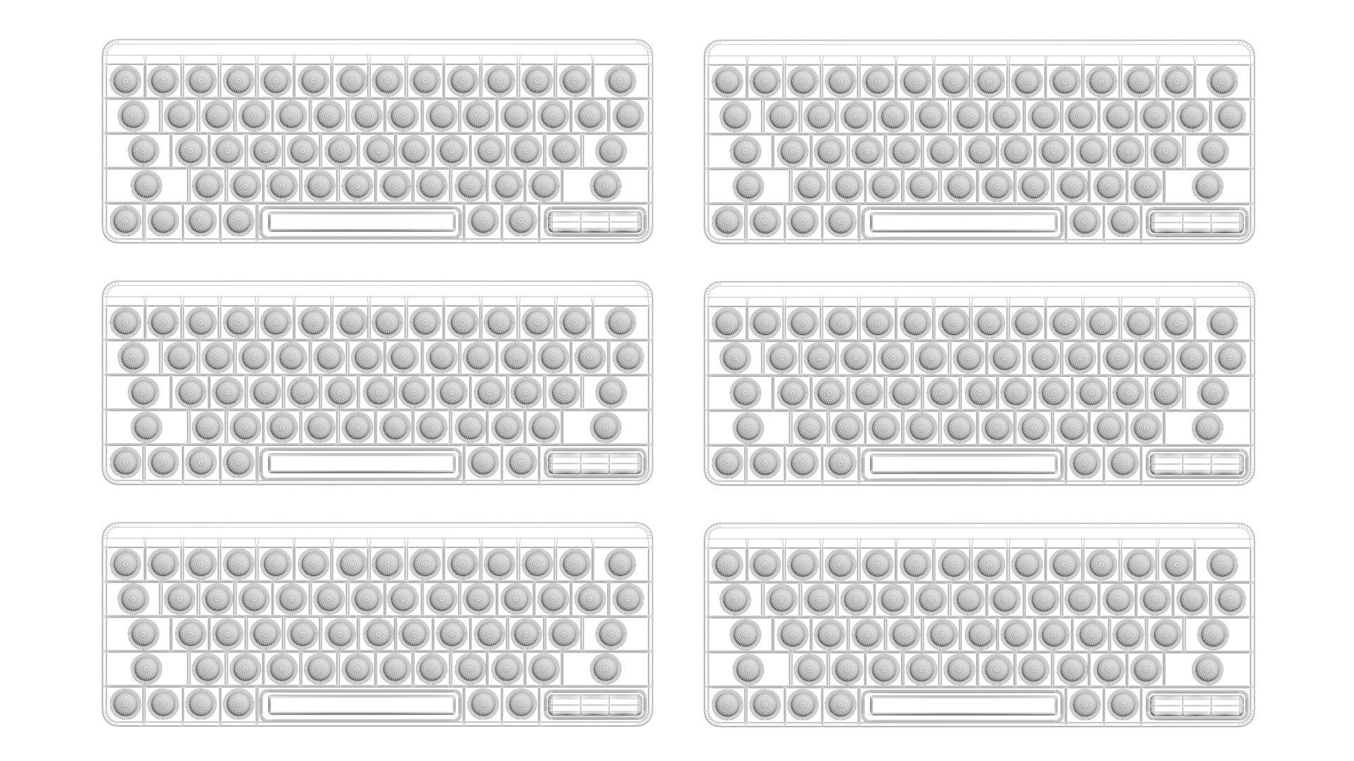 Keyboard Pop It Fidget Toys Set 3D model_26