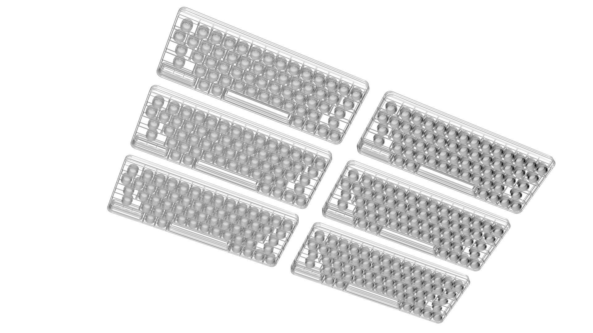 Keyboard Pop It Fidget Toys Set 3D model_24