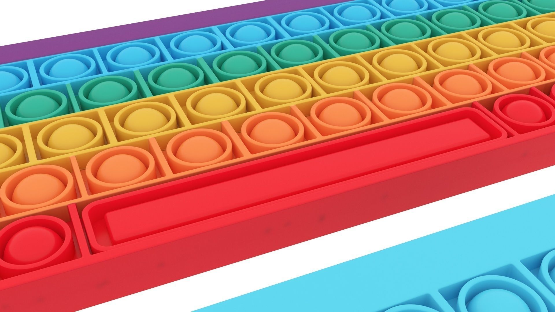 Keyboard Pop It Fidget Toys Set 3D model_10