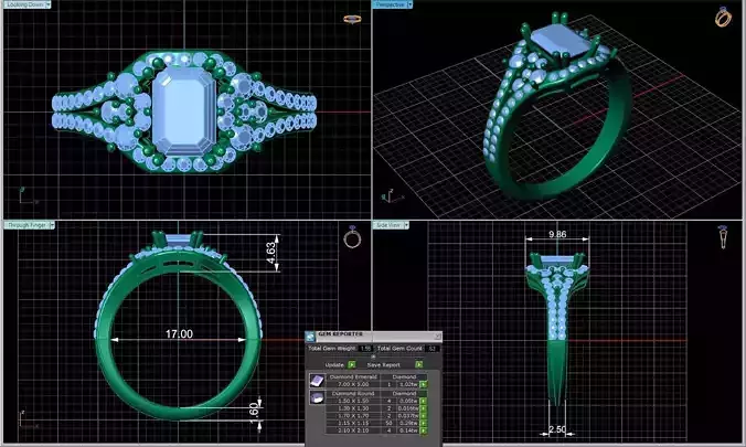 emerald cut halo engagement ring