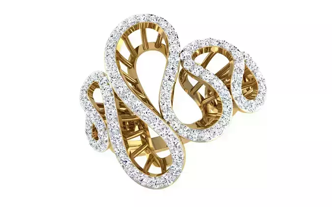 Solitaire Engagement Wedding Women Bypass Rings 3D print model