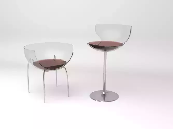 Glass wine chairs