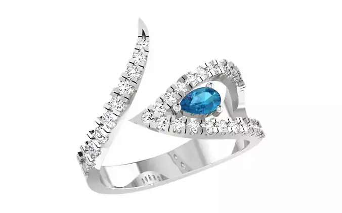 Solitaire Engagement Wedding Women Pear Diamond Ring 