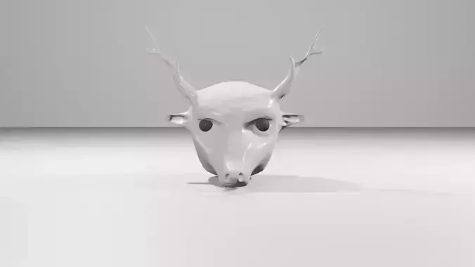 Deer model head with antlers