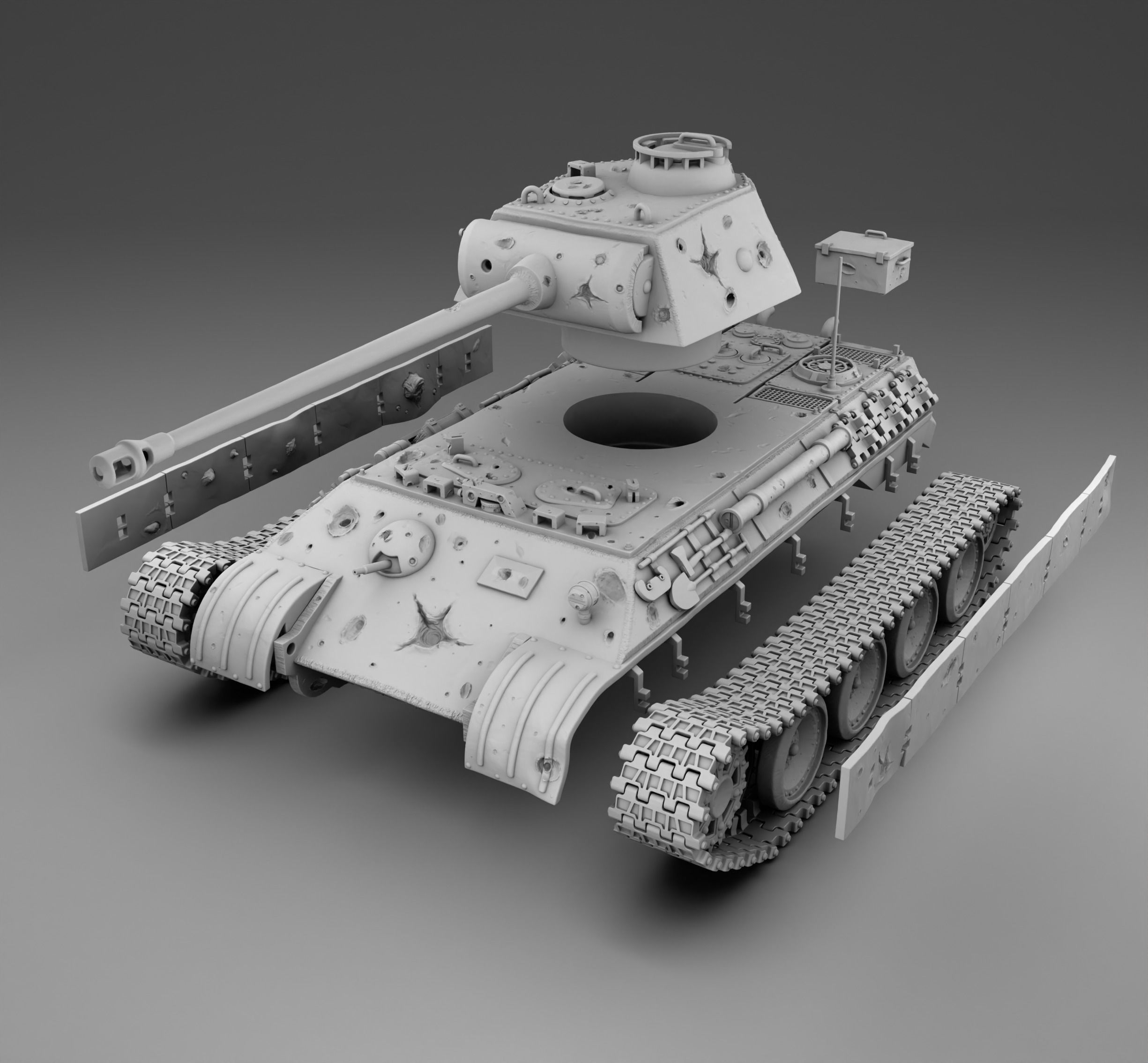 German Tank PZ-5 3D print model_2