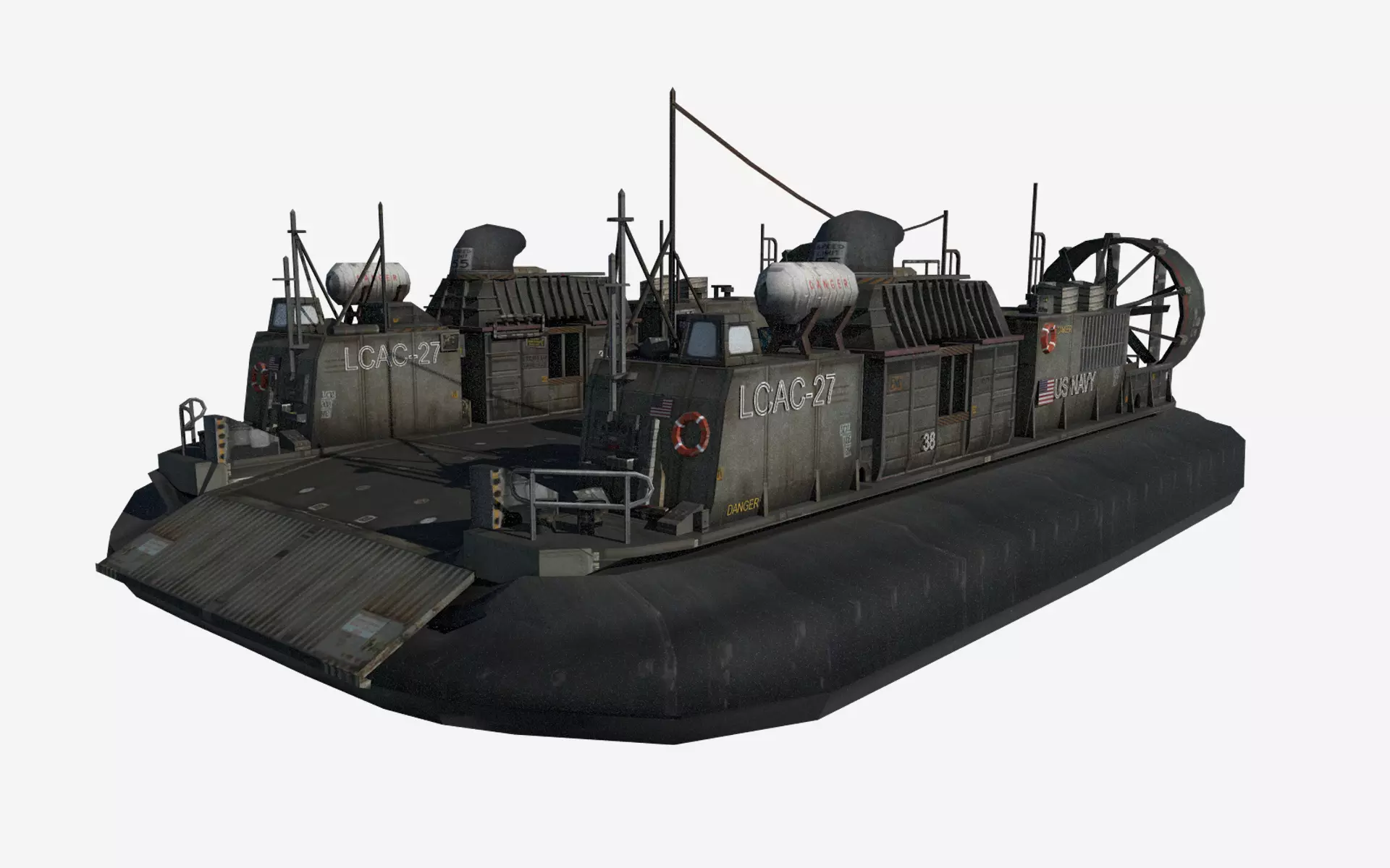 LCAC-27 Hovercraft Free low-poly 3D model_0